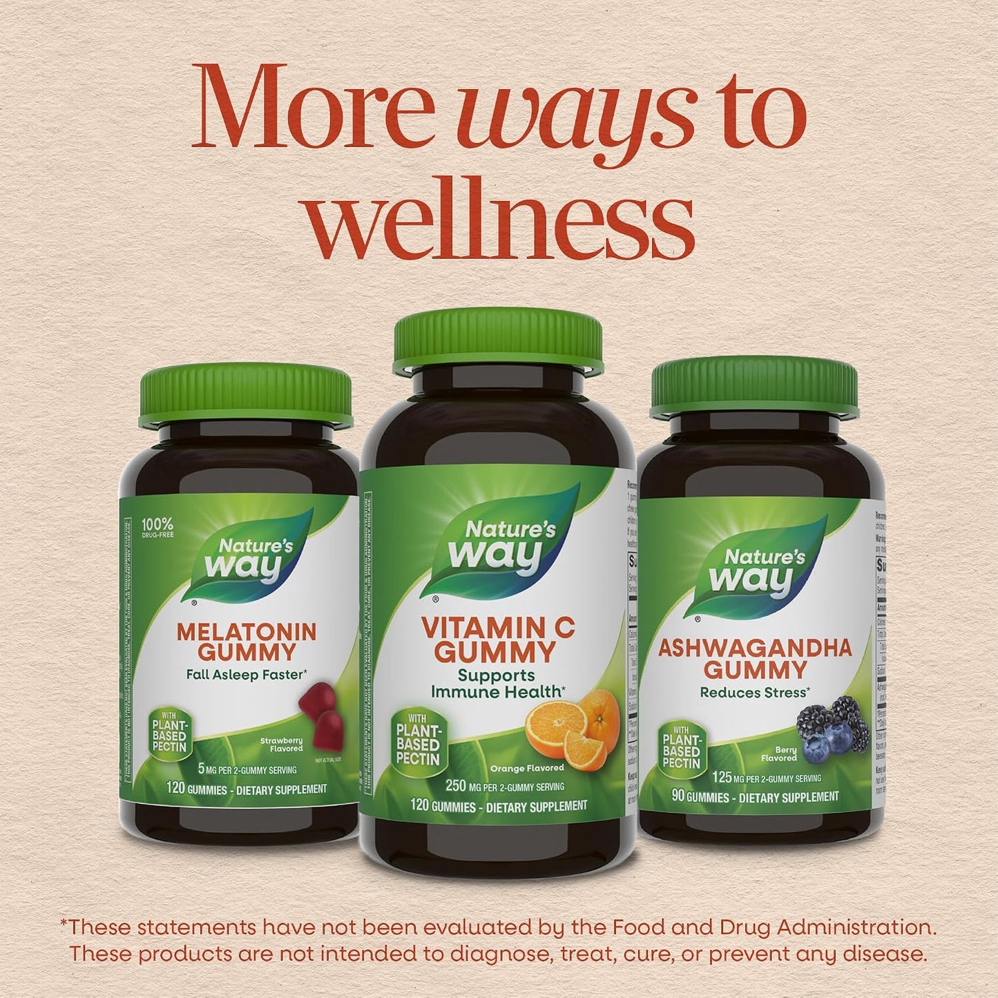 Nature's Way Vitamin C Gummies – 250 mg per Serving, High Potency Immune Support, Orange Flavoured, 120 Gummies - görsel 8