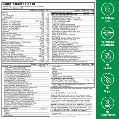 Force Factor Smarter Greens Superfoods Powder – with Probiotics, Digestive Enzymes & 40+ Superfoods