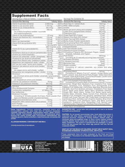 Healthy 'N Fit Super-Nutri Pack (30 Packets) – Mega Potency Multivitamin with Amino Acids & Minerals