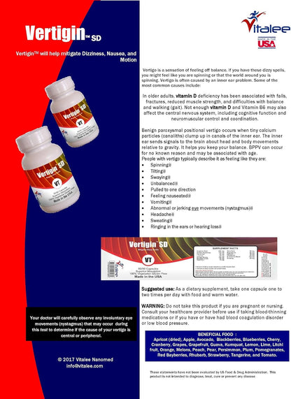 Vertigin SD - Vertigo Food Supplement (60 Tablets)