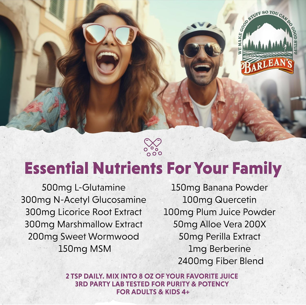 Barlean's Gut Health Powder – Intestinal Repair Fibre & Digestive Support, Mixed Berry, 180 g - görsel 6