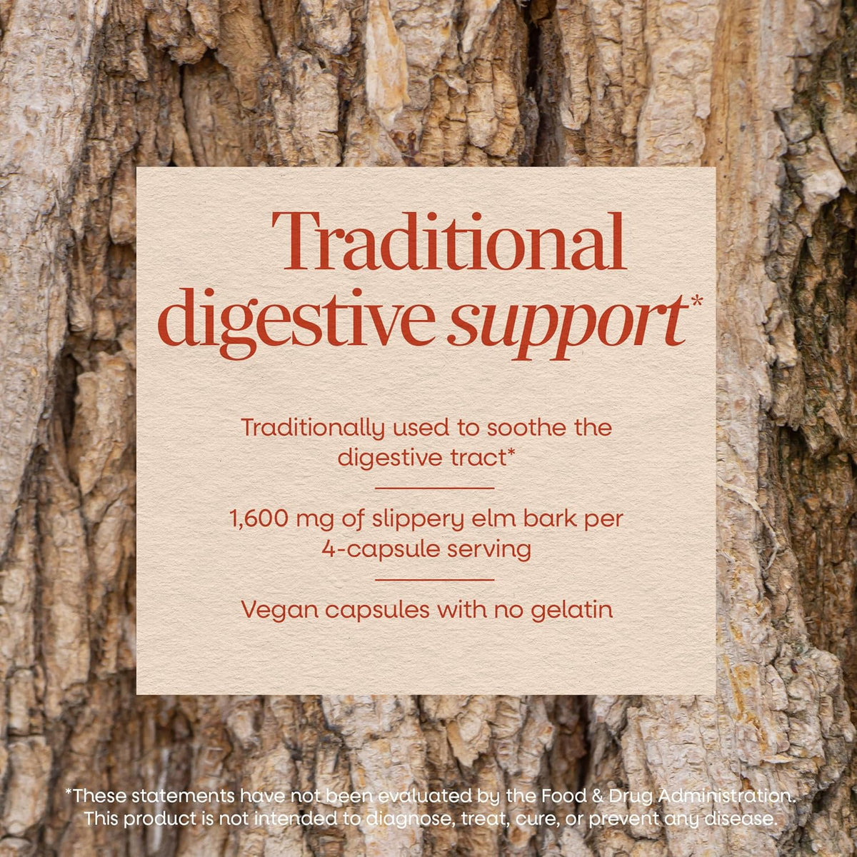 Nature's Way Slippery Elm Bark Capsules – Traditional Digestive Support – 1,600 mg per Serving – Vegan – 100 Capsules - görsel 4