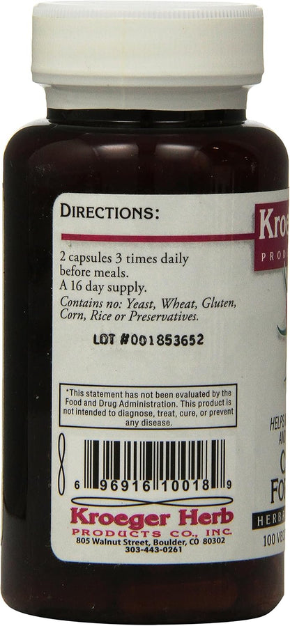 Kroeger Herb Candida Formula No 1 – 100 Capsules
