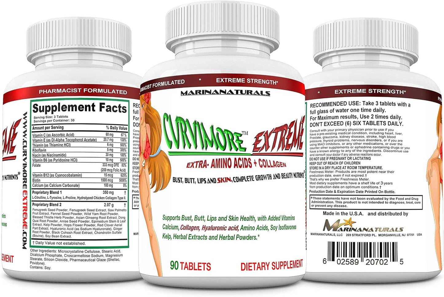 CURVIMORE Extreme 5-in-1 Body Enhancement Supplement with Herbal Extracts and Vitamins – 90 Tablets - görsel 4