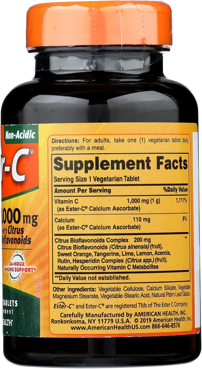 American Health Ester-C 1000mg with Citrus Bioflavonoids, 90 Tablets - görsel 6