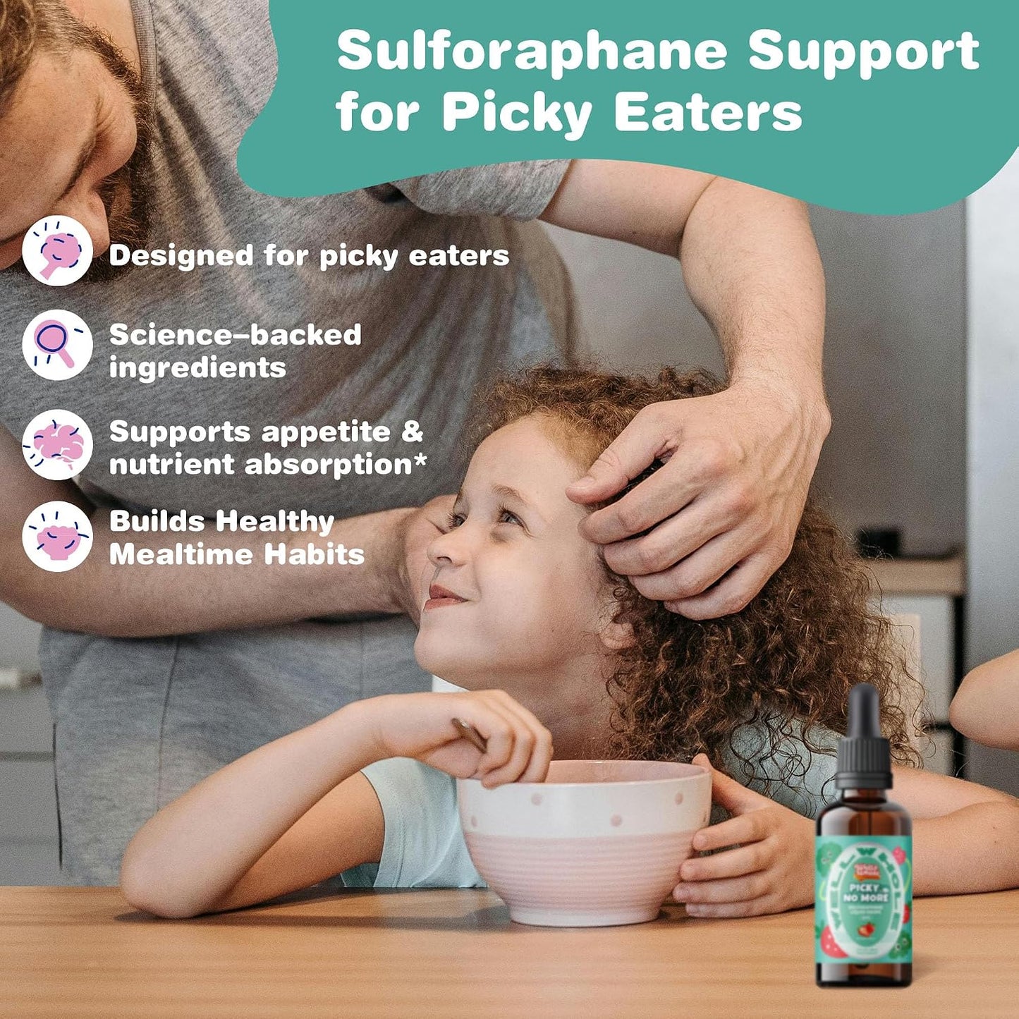 Pick No More Kids Liquid Greens Supplement with Sulforaphane – Hidden Nutrition for Picky Eaters, Vegan, Sugar-Free, 60ml - görsel 3