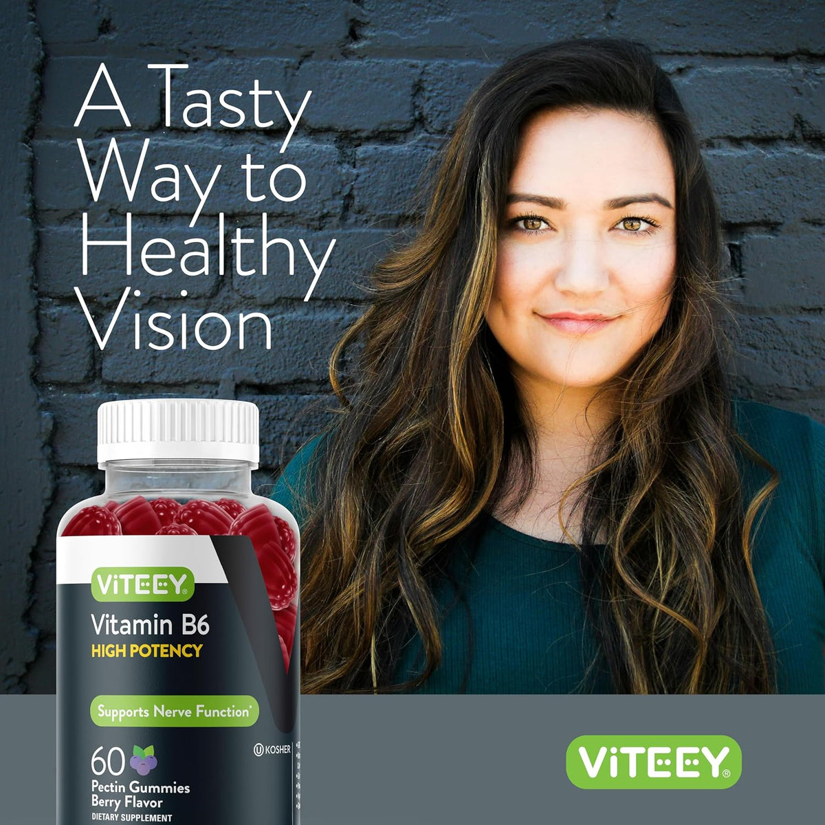 Viteey Vitamin B6 Gummies | Energy, Nerve & Mood Support - 100mg, Vegan, Gluten-free - 60 Gummies - görsel 6