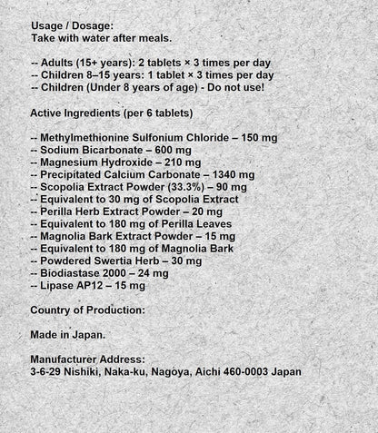 Japanese Gastrointestinal Supplement [Cabaginn] α+ 300 Tablets