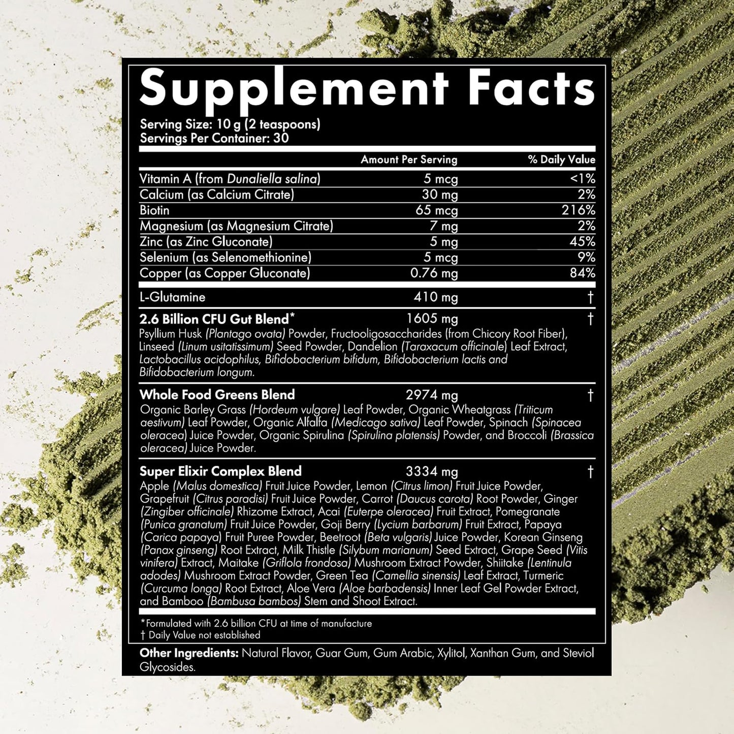 WelleCo The Super Elixir Daily Greens Powder – Probiotic Superfood Blend with Whole Foods, Lemon Ginger, 300g - görsel 4