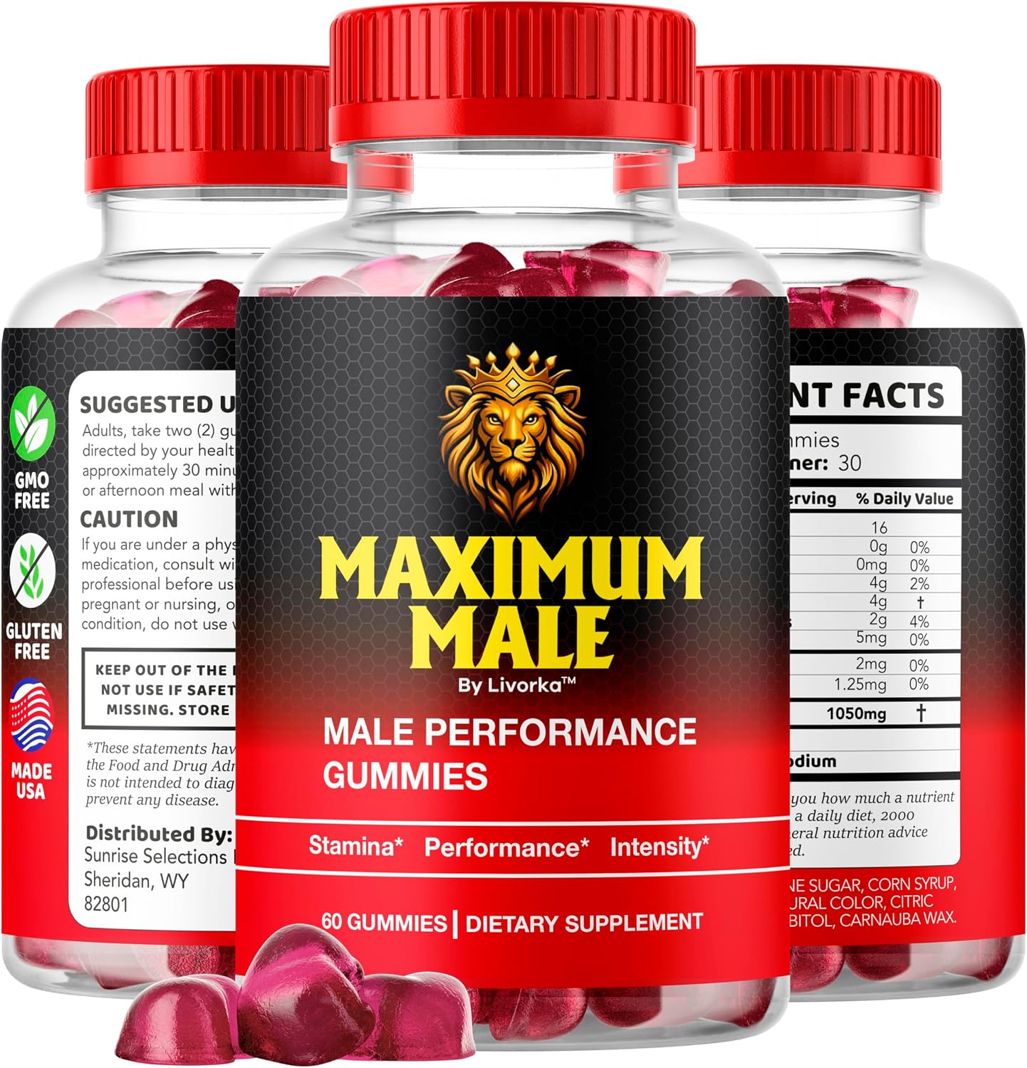 Maximum Male Gummies – Natural Premium Men's Multivitamin, 120 Gummies (2-Pack) - görsel 8