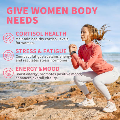 Hudetex Cortisol Supplements for Women Liquid Drops, Cortisol Manager with Ashwagandha, L-theanine, Phosphatidylserine, Rhodiola Rosea for Mood Support, Adrenal Balance, Sleep, Vegan, Natural Flavour, 60 ml