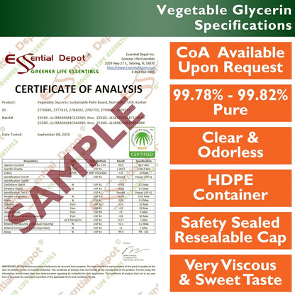 Vegetable Glycerin – 1 US Pint (473 ml) – RSPO Sustainable Palm, Non-GMO, Kosher, Pharmaceutical Grade