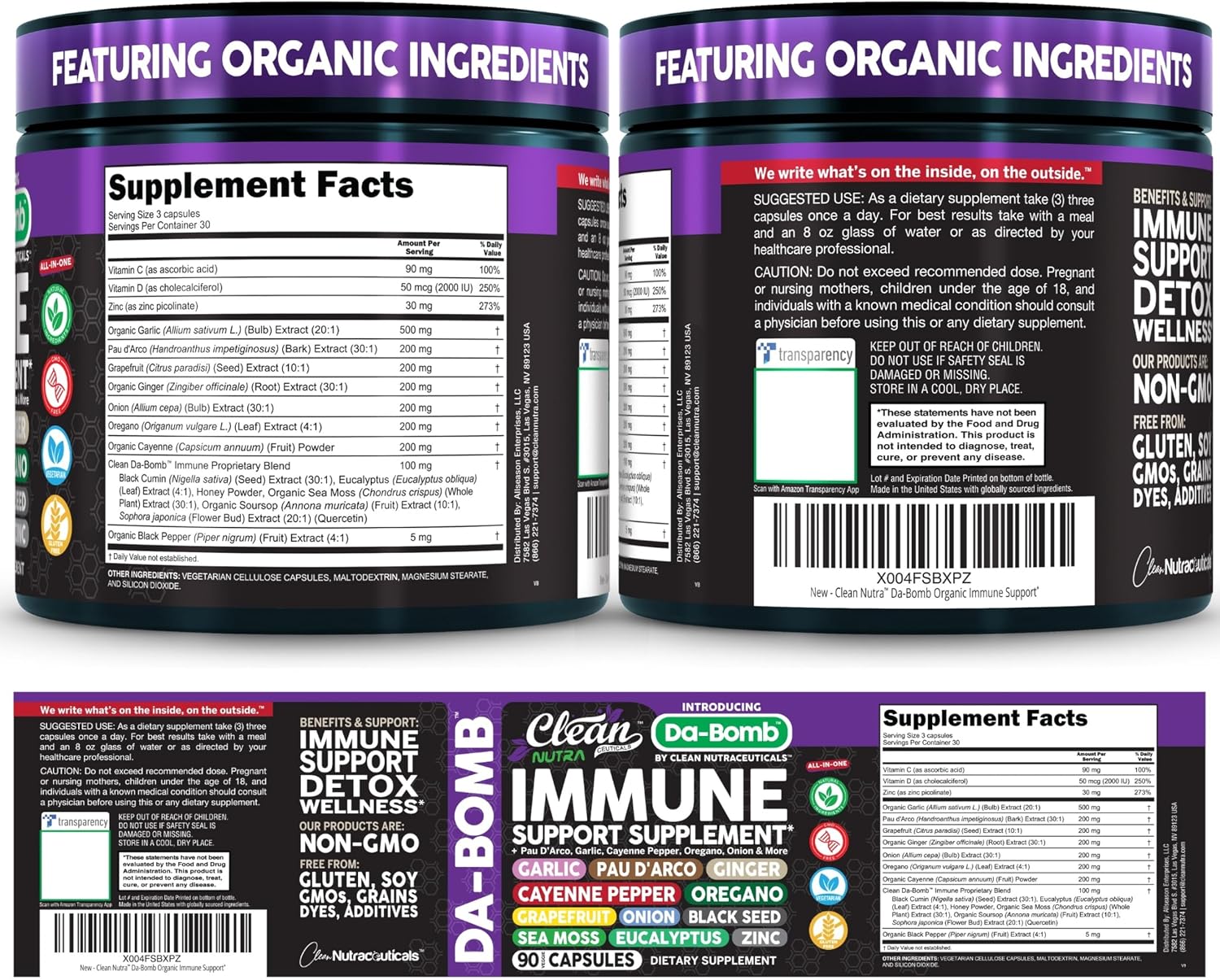 Organic Immune Support with Pau d'Arco, Garlic, Cayenne, Oregano & More - Clean Nutra - görsel 9