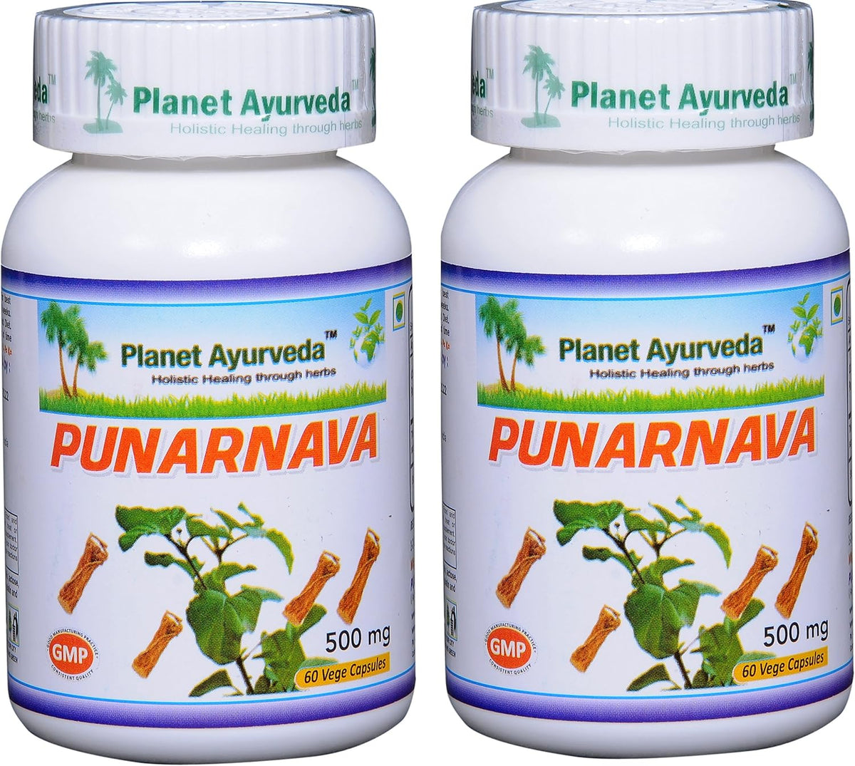 Planet Ayurveda Punarnava, 500mg Veg Capsules - 2 Bottles - görsel 1