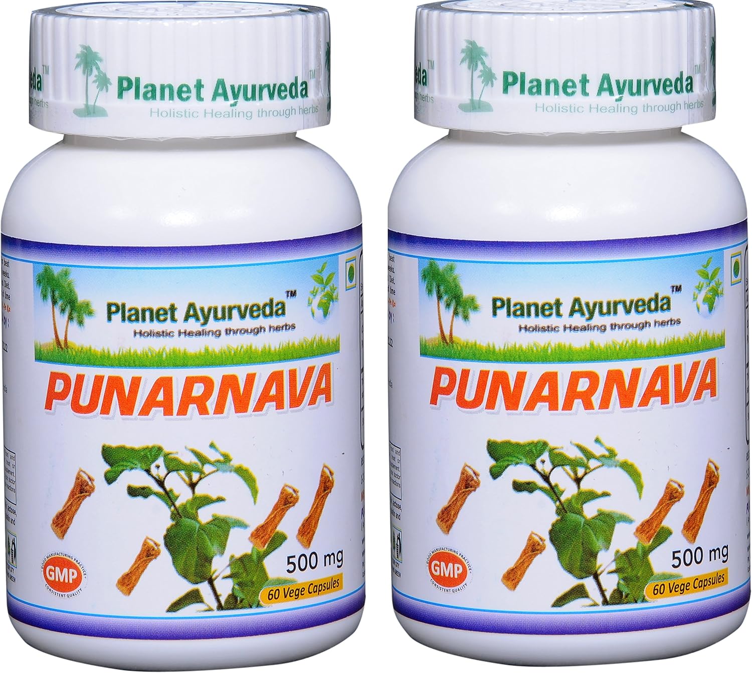 Planet Ayurveda Punarnava, 500mg Veg Capsules - 2 Bottles - görsel 1