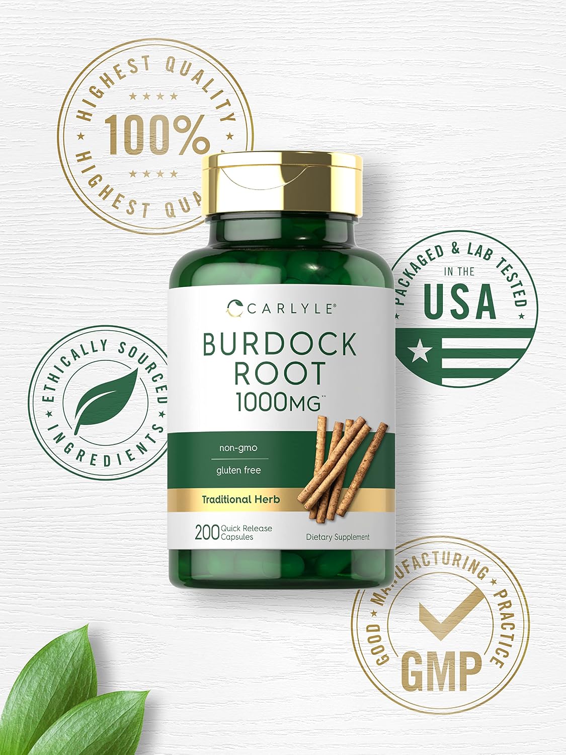 Carlyle Burdock Root Food Supplement | 200 Capsules | Arctium Lappa Extract | Traditional Herbal Remedy | Non-GM & Gluten-free - görsel 5