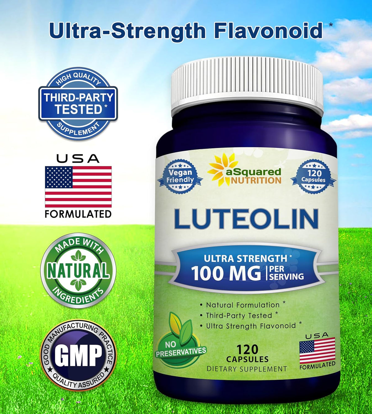 Luteolin 100mg – 120 Capsules – Brain & Memory Support - görsel 2