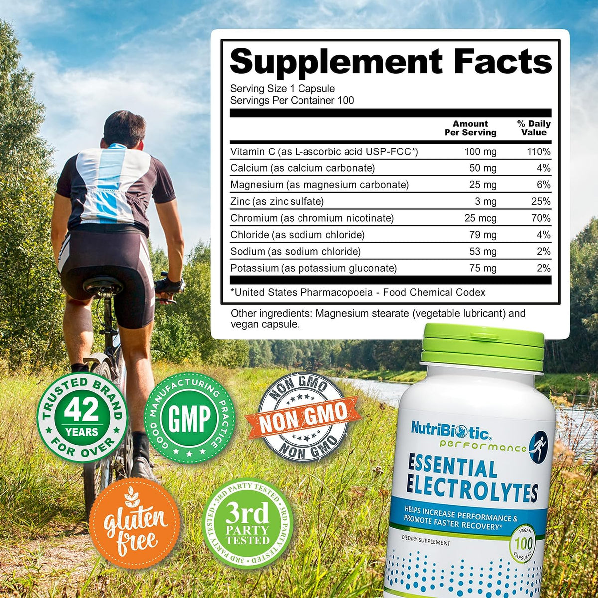 NutriBiotic Essential Electrolytes, 100 Capsules - görsel 5