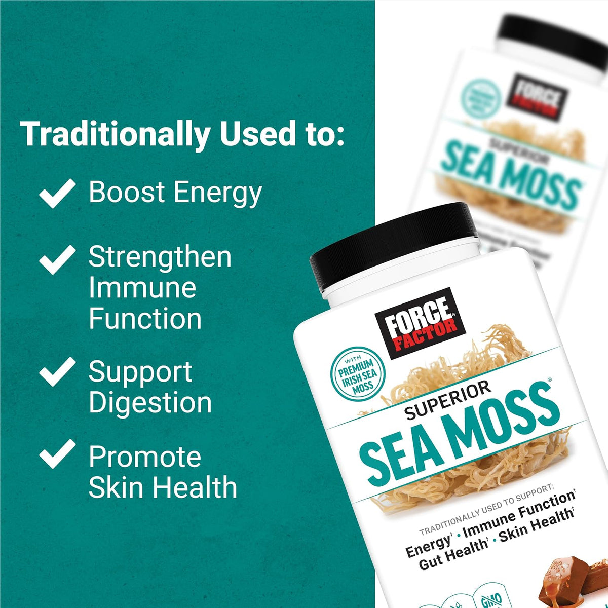 Force Factor Superior Sea Moss Soft Chews – Salted Caramel, 60 Count - görsel 2