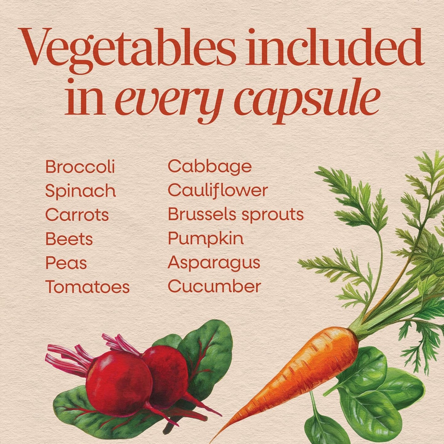 Nature's Way Garden Veggies, Vegetable Supplement Capsules, Plant-Powered Powder Blend, 60 Capsules - görsel 3