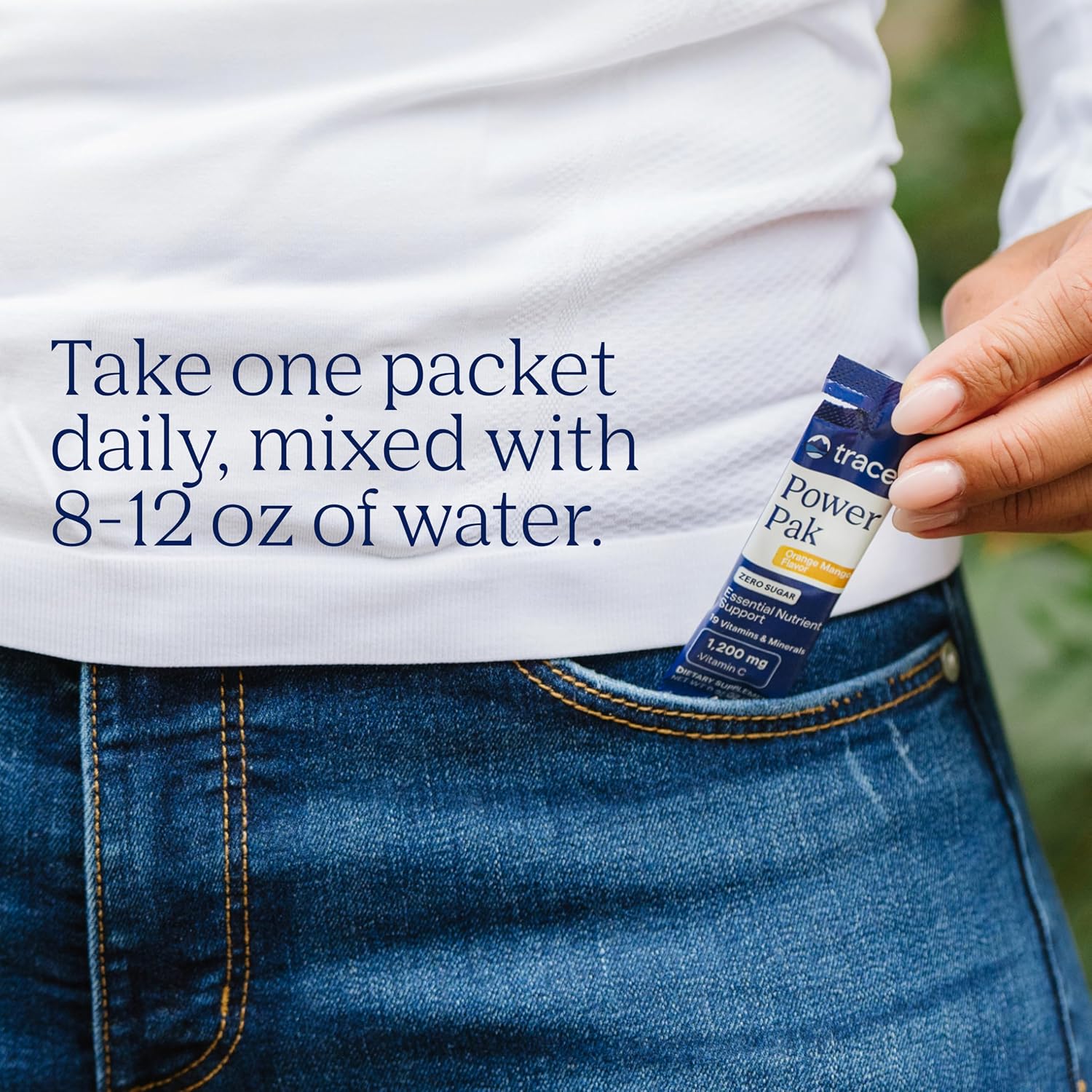 Trace Minerals Power Pak Multivitamin and Multimineral Packets - Electrolyte Support - 1200 mg Vitamin C plus 70+ Trace Minerals - Sugar Free - Orange Mango - 30 Packets - görsel 4