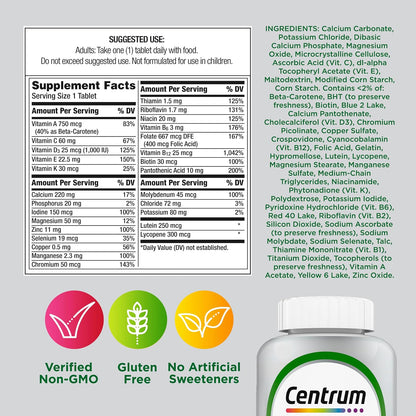 Centrum Silver Multivitamin for Adults 50 Plus, 220 Tablets