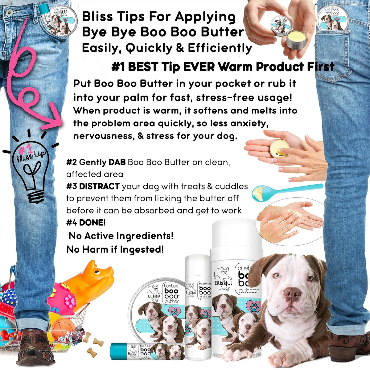 The Blissful Dog 14g Tube American Bulldog Booboo Butter - görsel 6