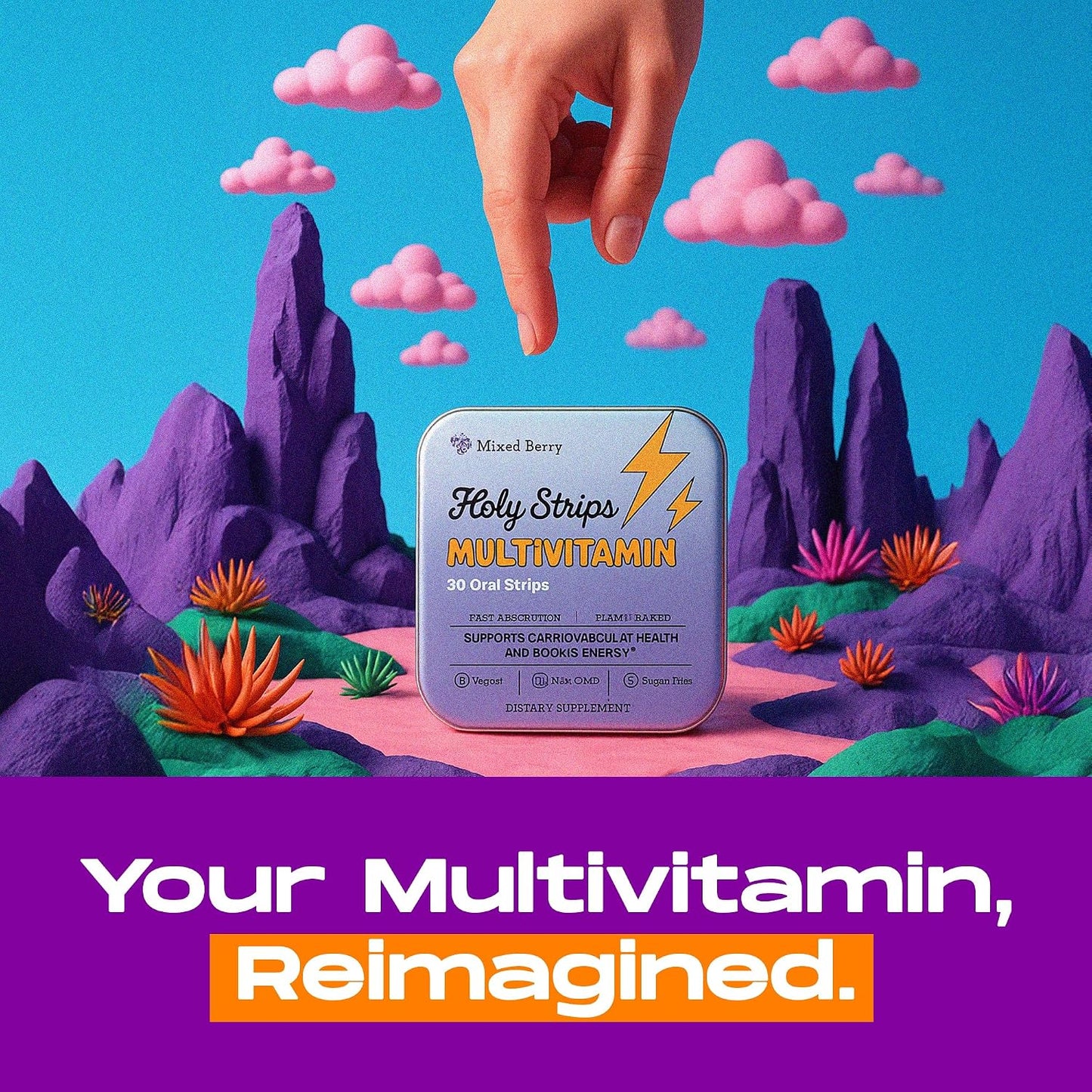 Holy Strips Multivitamin Dissolvable Oral Supplement Strips, Sugar Free, High Absorption, Gluten-free, Individually Wrapped, 30 Count - görsel 5