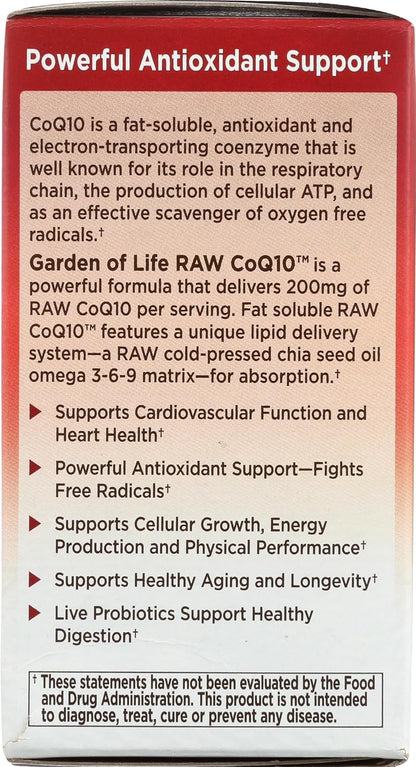 Garden of Life Raw CoQ10, 60 Softgels