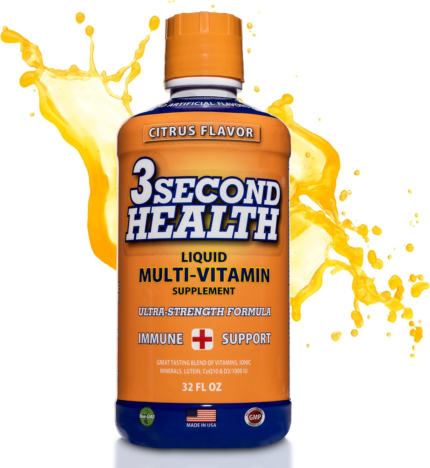 3 Second Health Liquid Multivitamin – Vegan, Non-GMO, Energy & Immune Support (32 Servings) - görsel 1