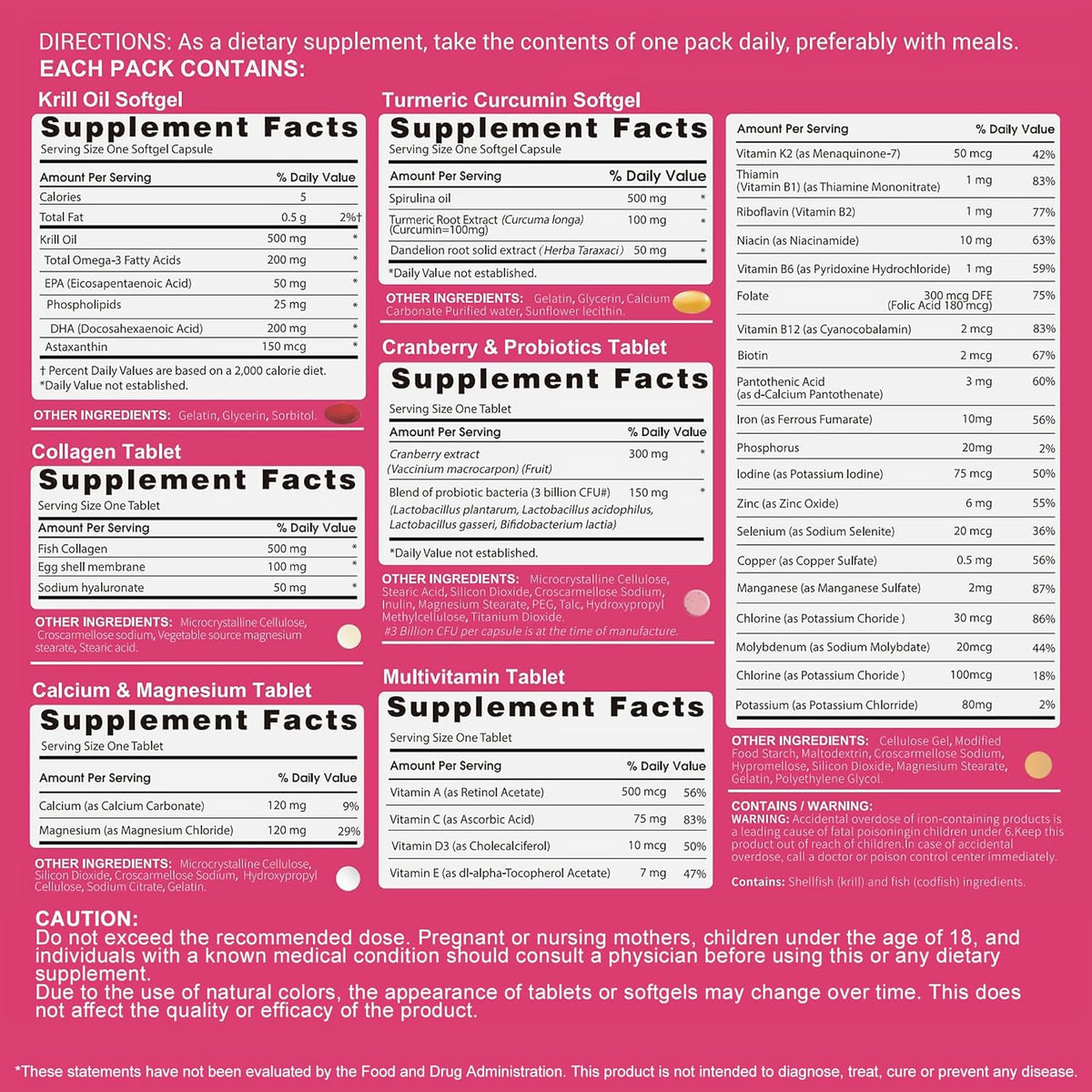 RevitaPlus Multivitamin for Women with Vitamin A,B,C,D3,E,K2,Biotin, Collagen, Krill Oil, Cranberry Supports Energy, Wellbeing, Beauty and Immune - Vitamin Sachets for Women's Health 30 Sachets - görsel 7