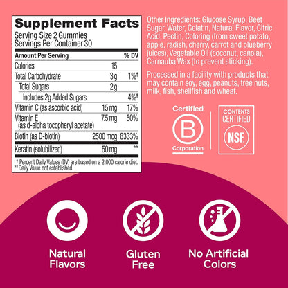 OLLY Undeniable Beauty Gummy - Biotin, Vitamin C, Keratin for Hair, Skin & Nails, Grapefruit, 120 Gummies – Image 4