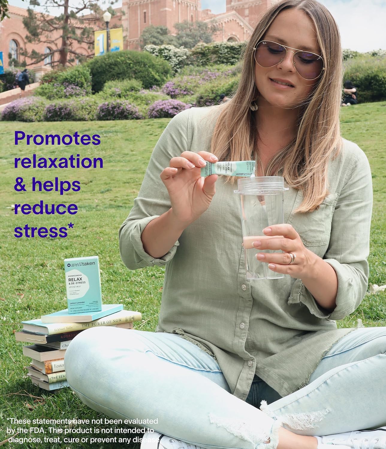 Ashwagandha Relax & De-stress Powder - Lemon Lavender 14ct Box - 600mg Ashwagandha, 200mg L-Theanine, Holy Basil – L-theanine for relaxation – Vegan, No Added Sugar - görsel 5