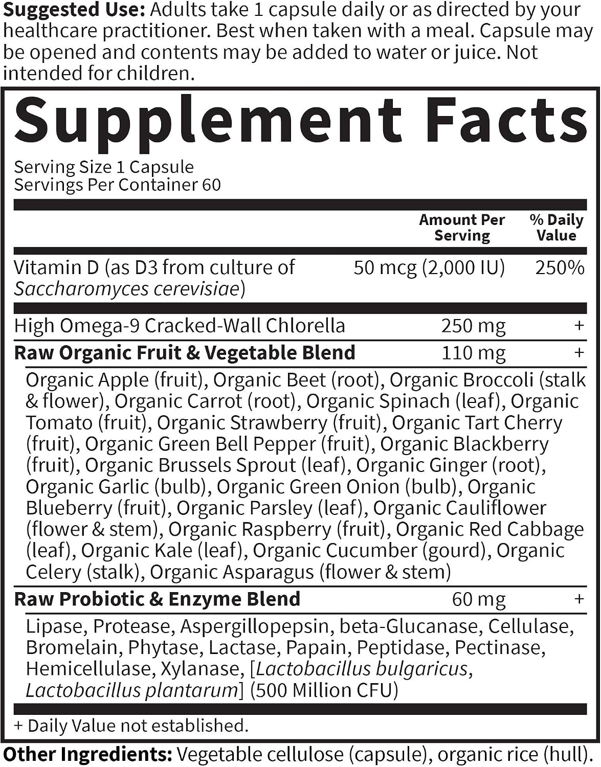 Garden of Life Raw Vitamin Code D3 2000 IU, 60 Vegetarian Capsules - görsel 5