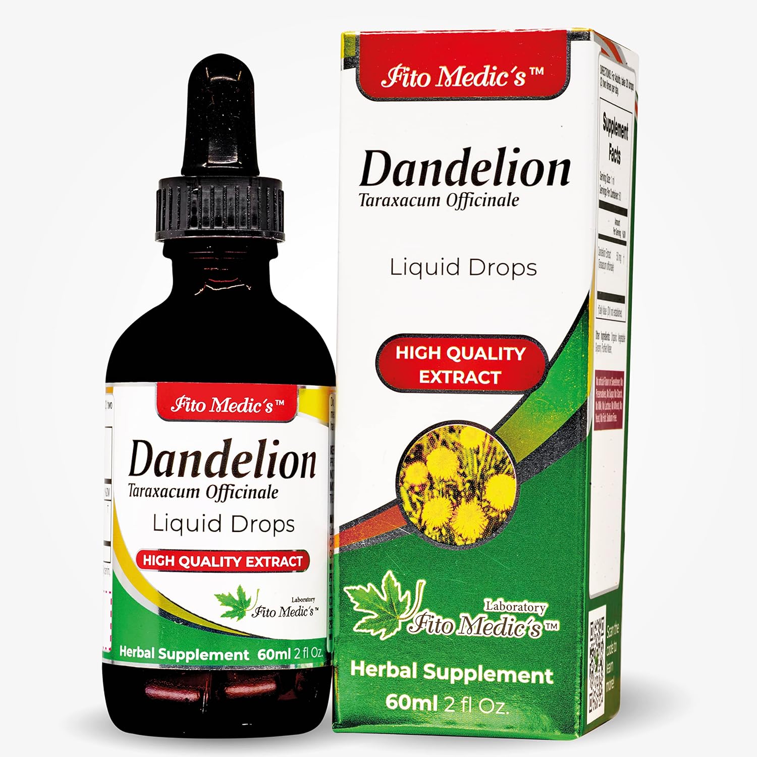 FITO MEDIC'S Dandelion Tincture – Vegan Dandelion Root Drops for Digestive Health & Immune Function, Alcohol-Free, Ultra High Absorption - görsel 1