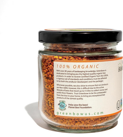 Greenbow Organic Bee Pollen - 100% Certified Organic Superfood, 155g