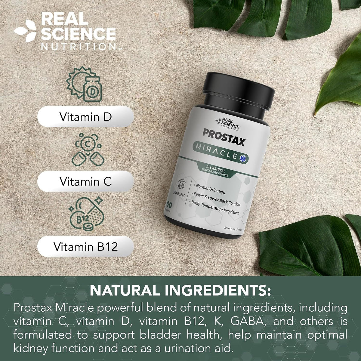 Real Science Nutrition Prostax - Natural Bladder and Kidney Support Supplement for Men - görsel 5