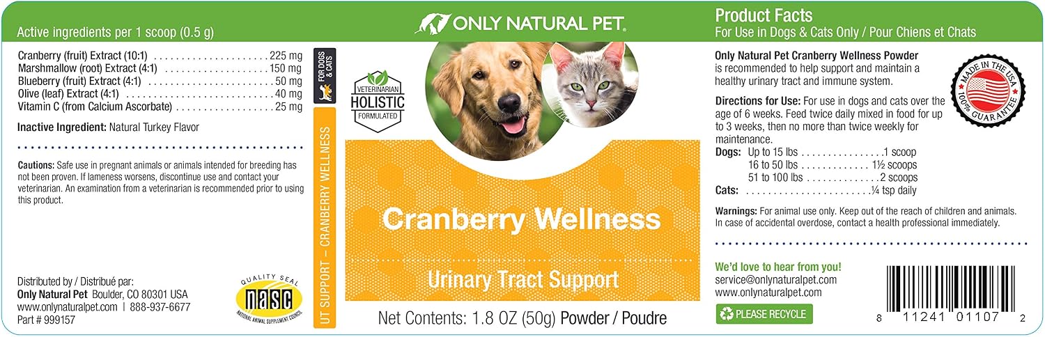 Only Natural Pet Cranberry Wellness Antioxidant Powder for Dogs and Cats - görsel 4