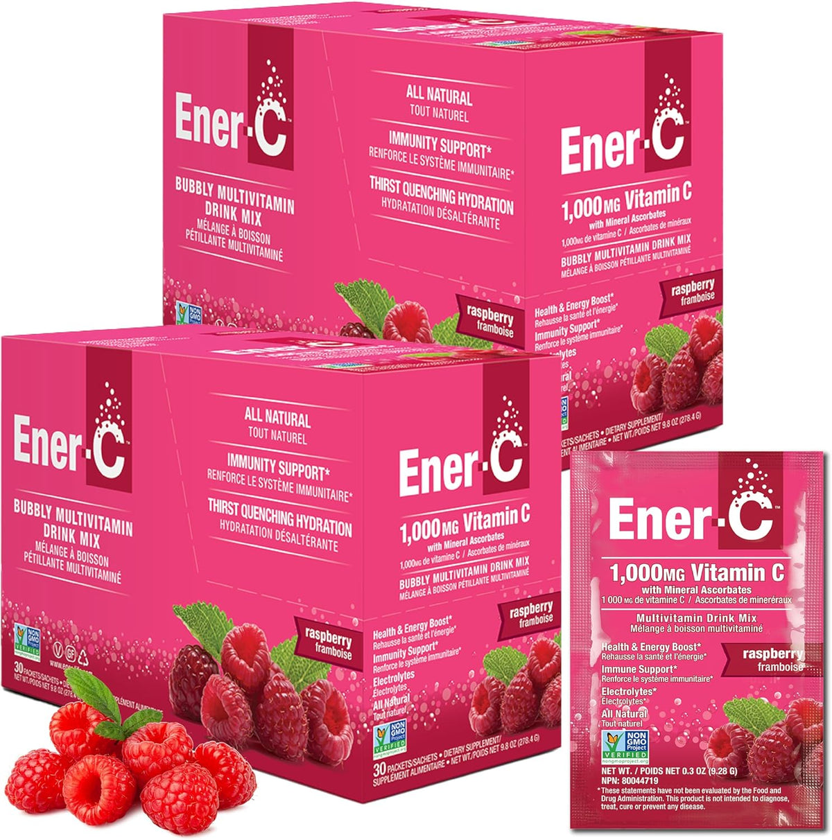 Ener-C Multivitamin Drink Mix - Orange and Raspberry, 60 Sachets - görsel 10