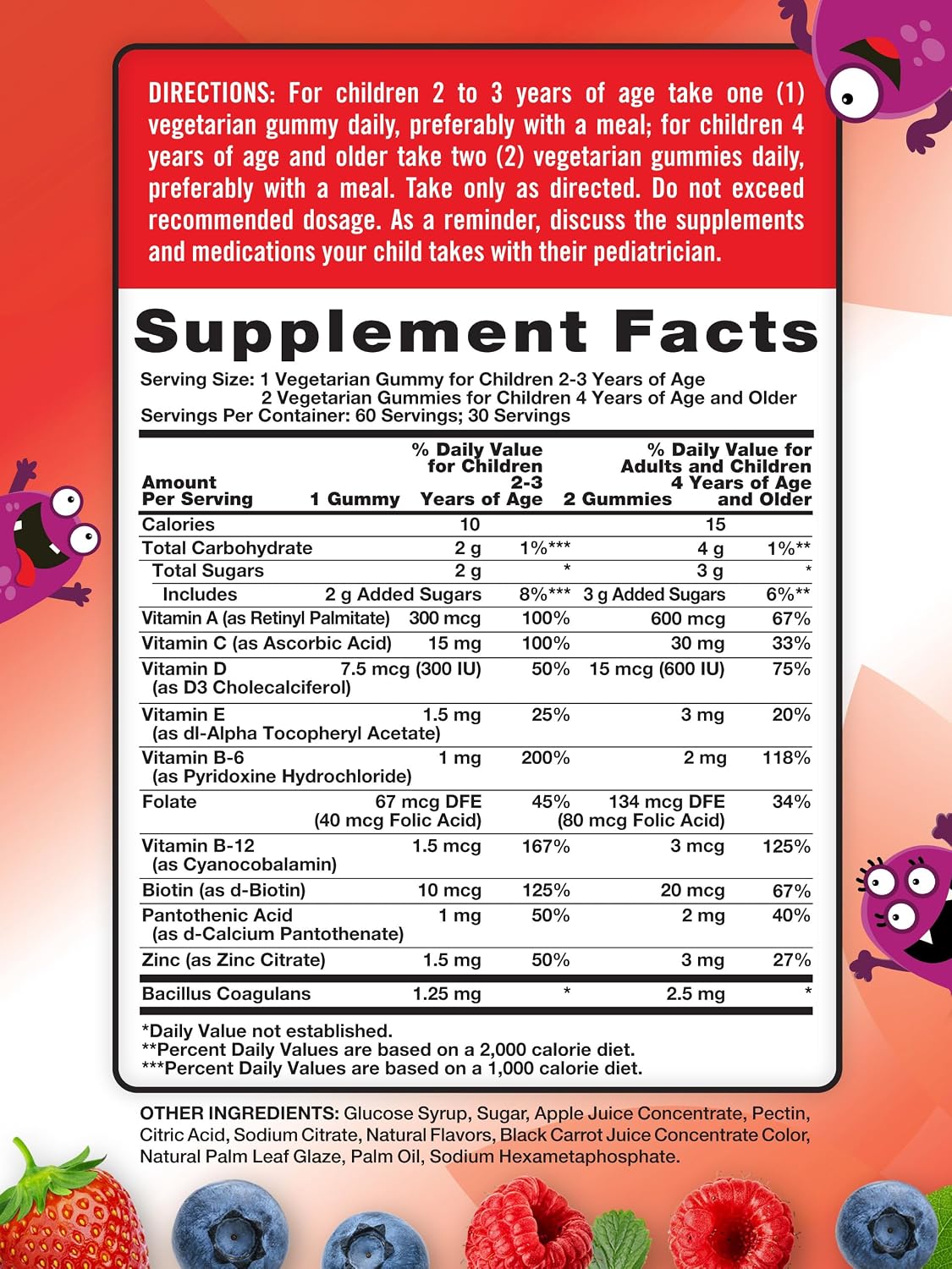 Nature's Truth Kids Multivitamin Gummies with Probiotics - 60 Gummies - Berry Punch Flavour - görsel 2
