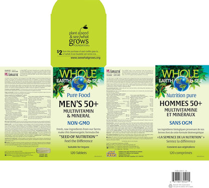 Natural Factors Whole Earth & Sea Men's 50+ Multivitamin & Mineral