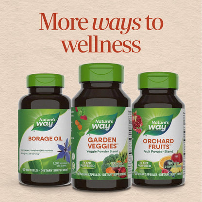 Nature's Way Garden Veggies, Vegetable Supplement Capsules, Plant-Powered Powder Blend, 60 Capsules