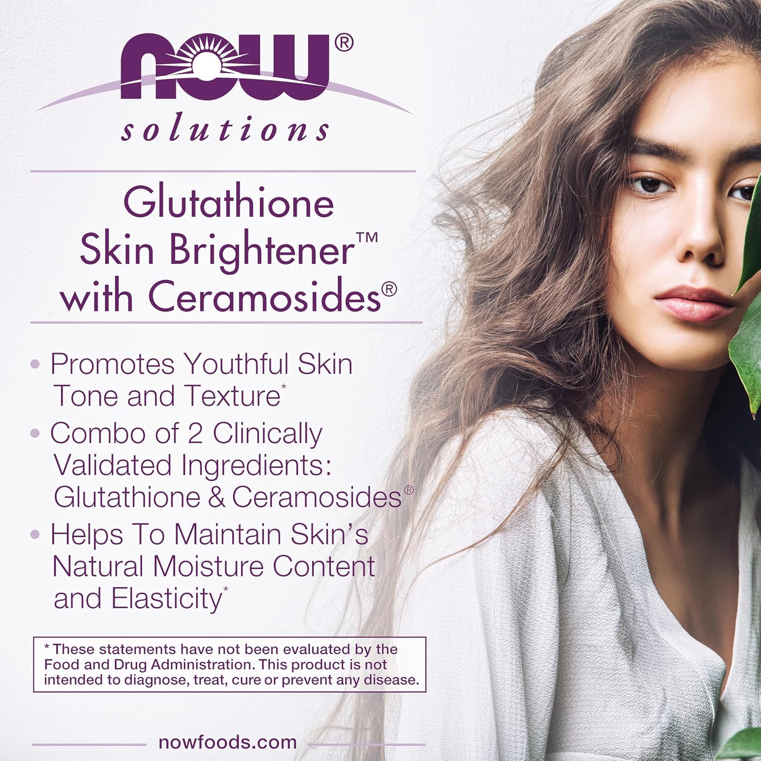 NOW Foods Solutions, Glutathione Skin Brightener with Ceramosides®, Moisturising and Illuminating, 30 Vegetable Capsules - görsel 4