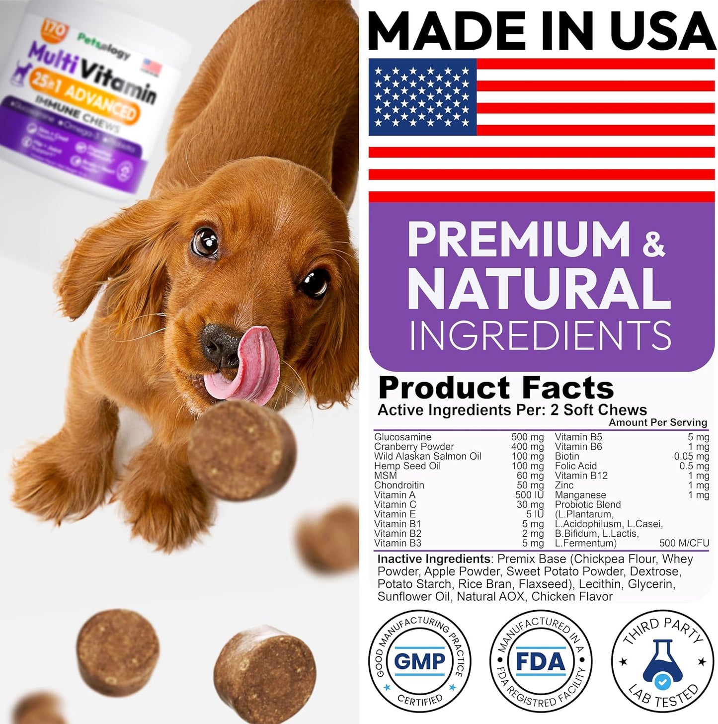 Petsology Dog Multivitamin Chewable - 170 Chews - görsel 7