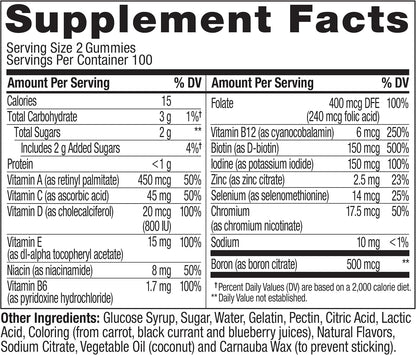 OLLY Women's Multi Vitamin Gummies with Biotin, Blissful Berry (200 Count)