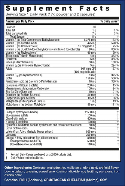 Orthomol Arthroplus – 30-Day Supply – Advanced Bone and Joint Health Food Supplement with Collagen, Glucosamine and Chondroitin