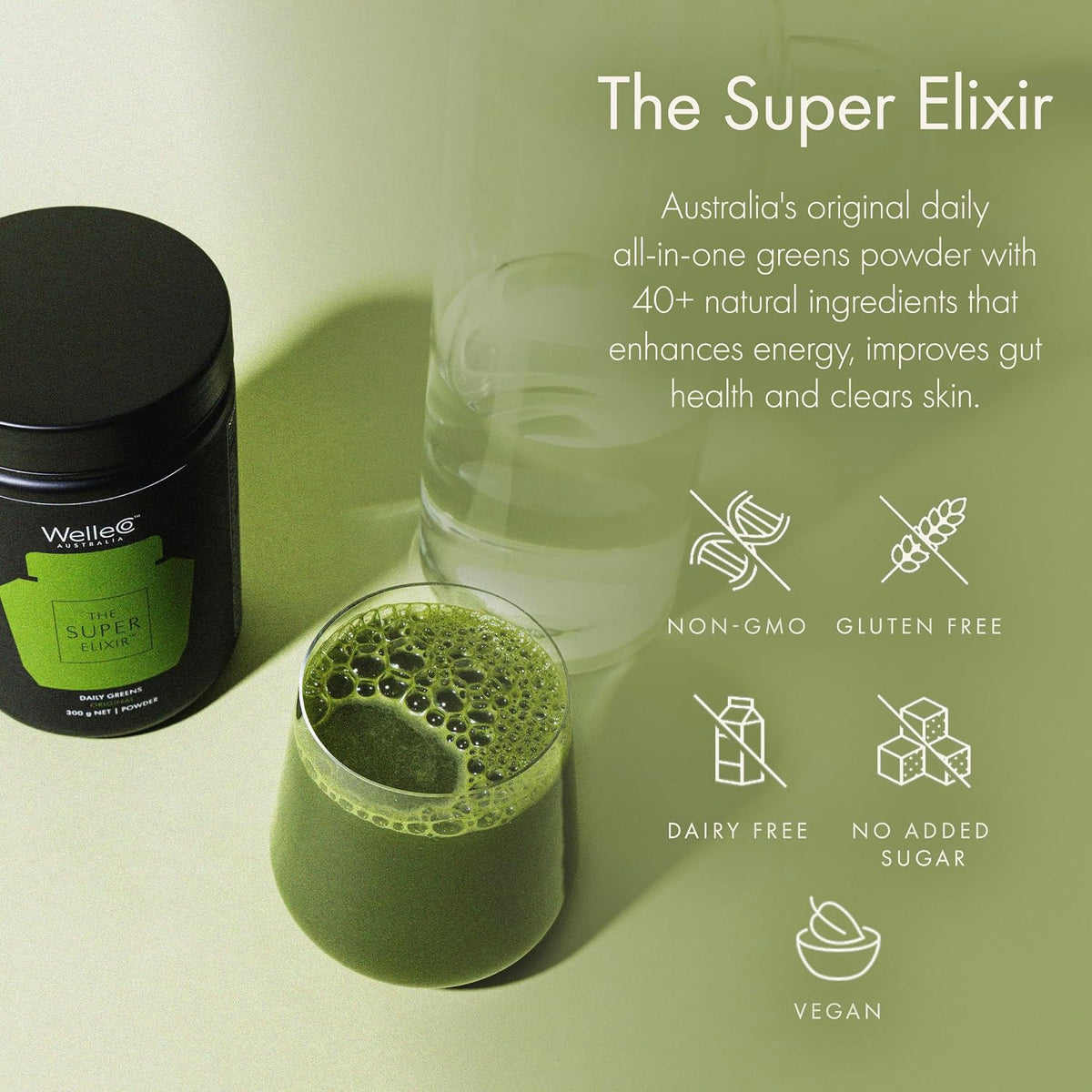 WelleCo The Super Elixir Daily Greens Powder, Pineapple & Lime - görsel 5