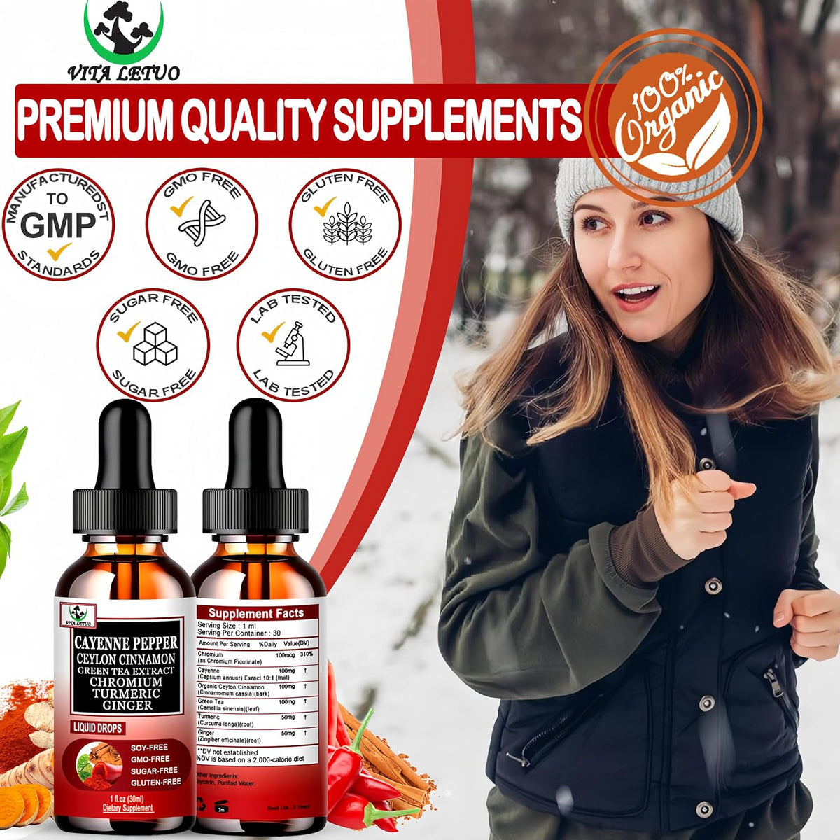 Cayenne Pepper Drops - 6-in-1 High Absorption Liquid Supplement - görsel 6