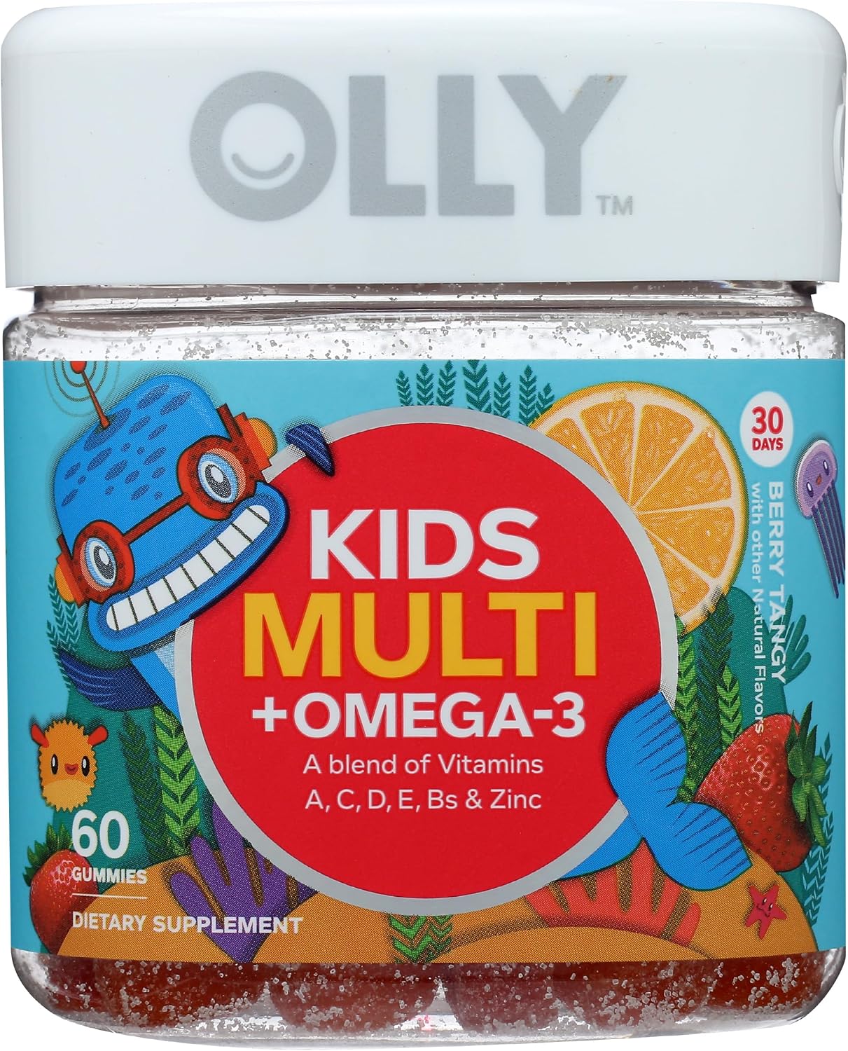 OLLY Kids Multivitamin + Probiotic Gummy, Vitamins A, C, D, E, B, Zinc, Probiotics, Chewable Supplement, Berry Flavour, 70 Count (3 Pack) - görsel 6
