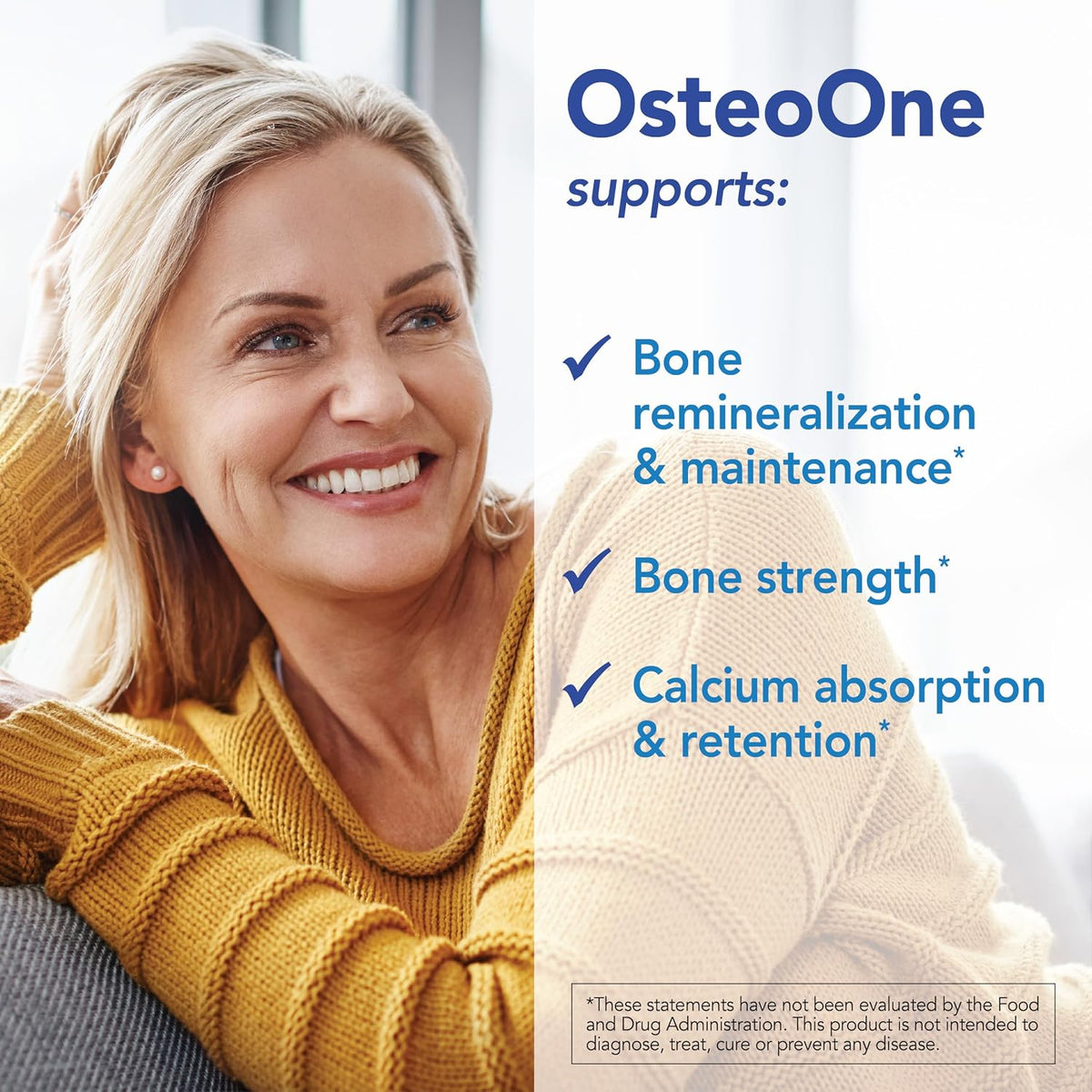 Patient One OsteoOne | Bone Health Supplement with Calcium, D3, K2 | 120 Tablets - görsel 4